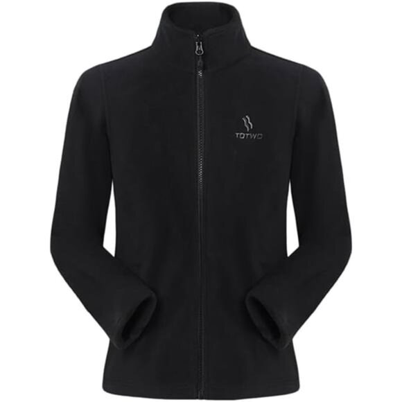 Men's Lightweight Fleece Jacket Full Zip Classic Polar Fleece Inner Lining Black - Picture 6 of 7